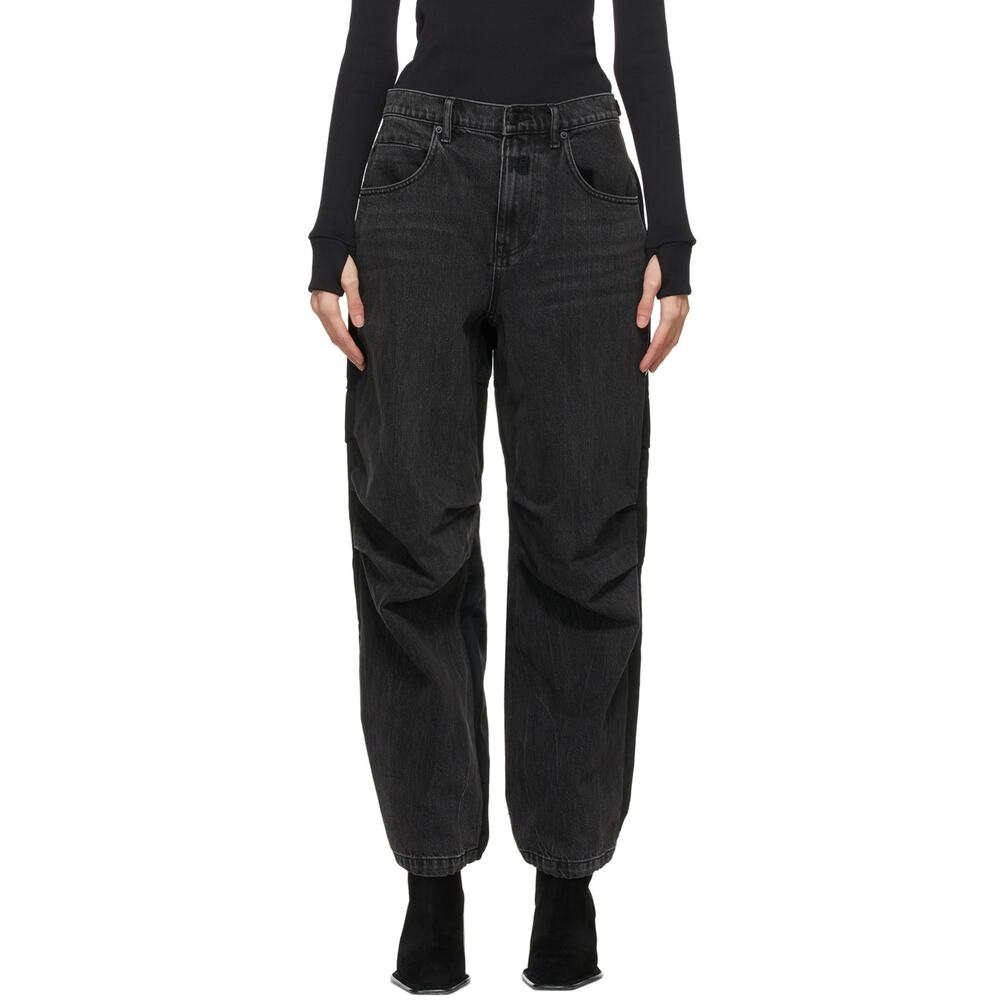 Alexander Wang Utility Black Pack Mix Hybrid Denim Jeans Size 27